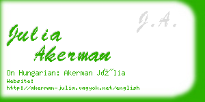 julia akerman business card